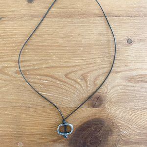 Leather and silver necklace